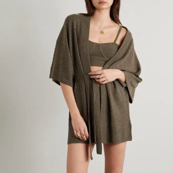 Le Kasha 1918 Organic Cashmere Kimono Wrap Cardigan - Picture 1 of 8